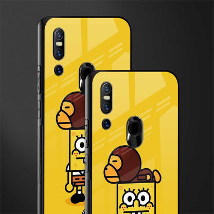 spongebob x bape glass case for vivo v15 image-2