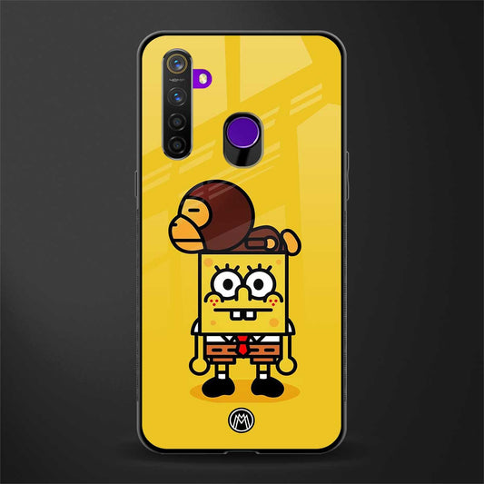 spongebob x bape glass case for realme 5 pro image