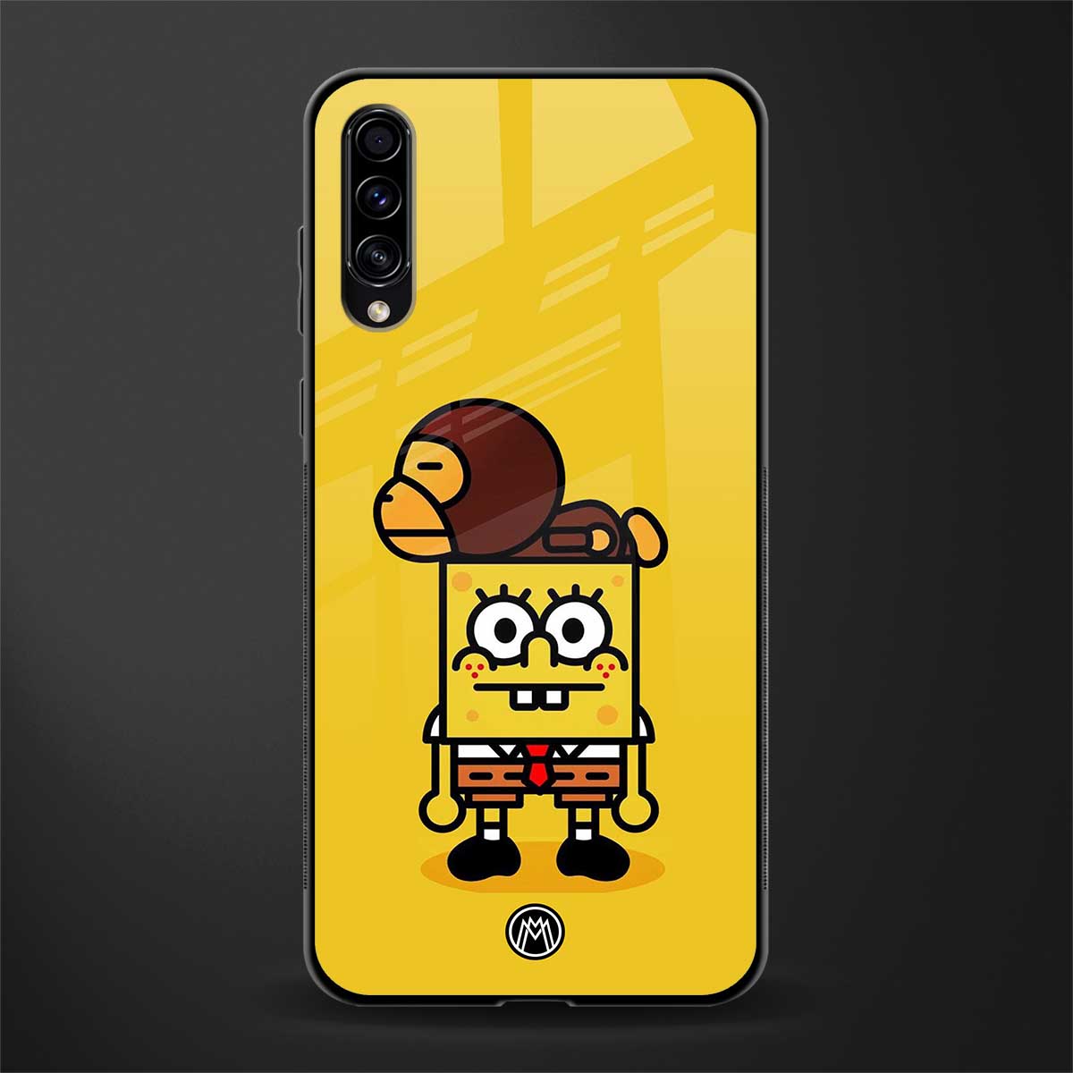 spongebob x bape glass case for samsung galaxy a70 image