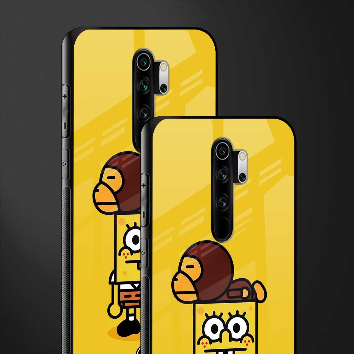 spongebob x bape glass case for redmi note 8 pro image-2
