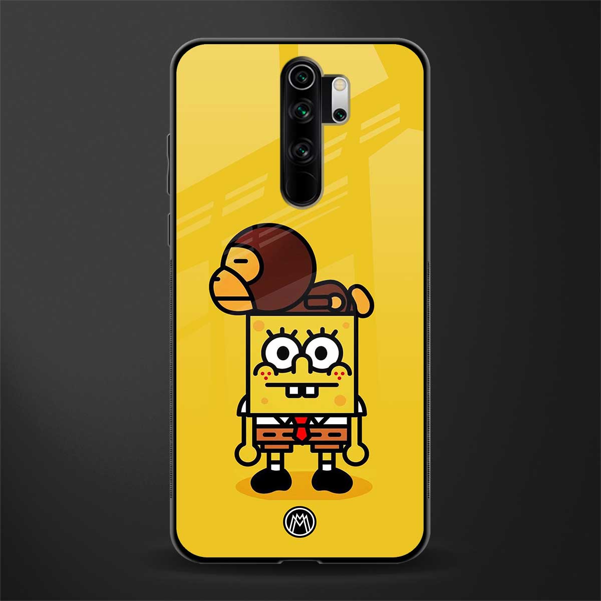 spongebob x bape glass case for redmi note 8 pro image