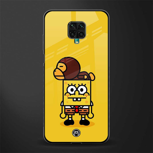 spongebob x bape glass case for redmi note 9 pro image