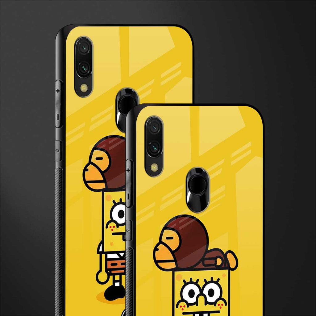 spongebob x bape glass case for redmi 7redmi y3 image-2