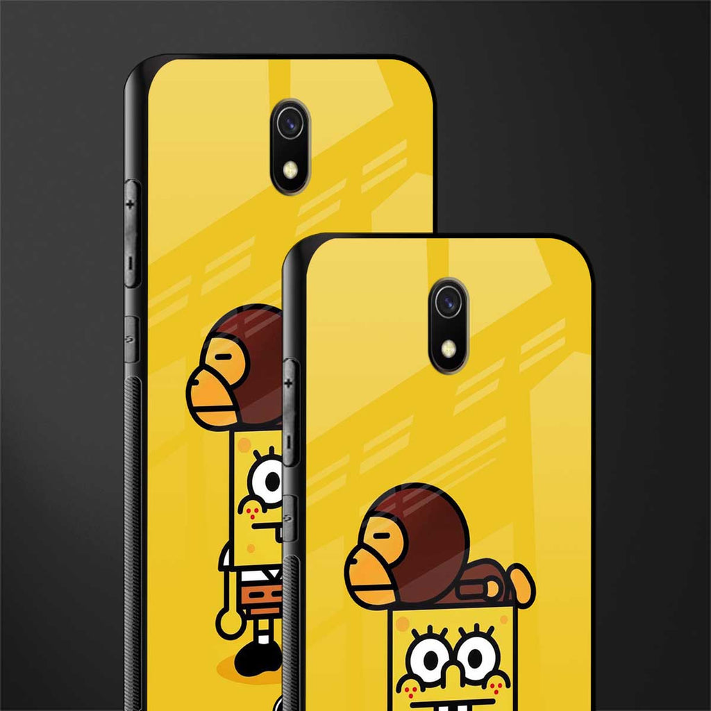 spongebob x bape glass case for redmi 8a image-2