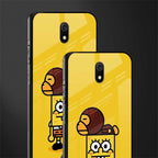 spongebob x bape glass case for redmi 8a image-2