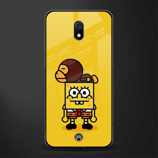 spongebob x bape glass case for redmi 8a image