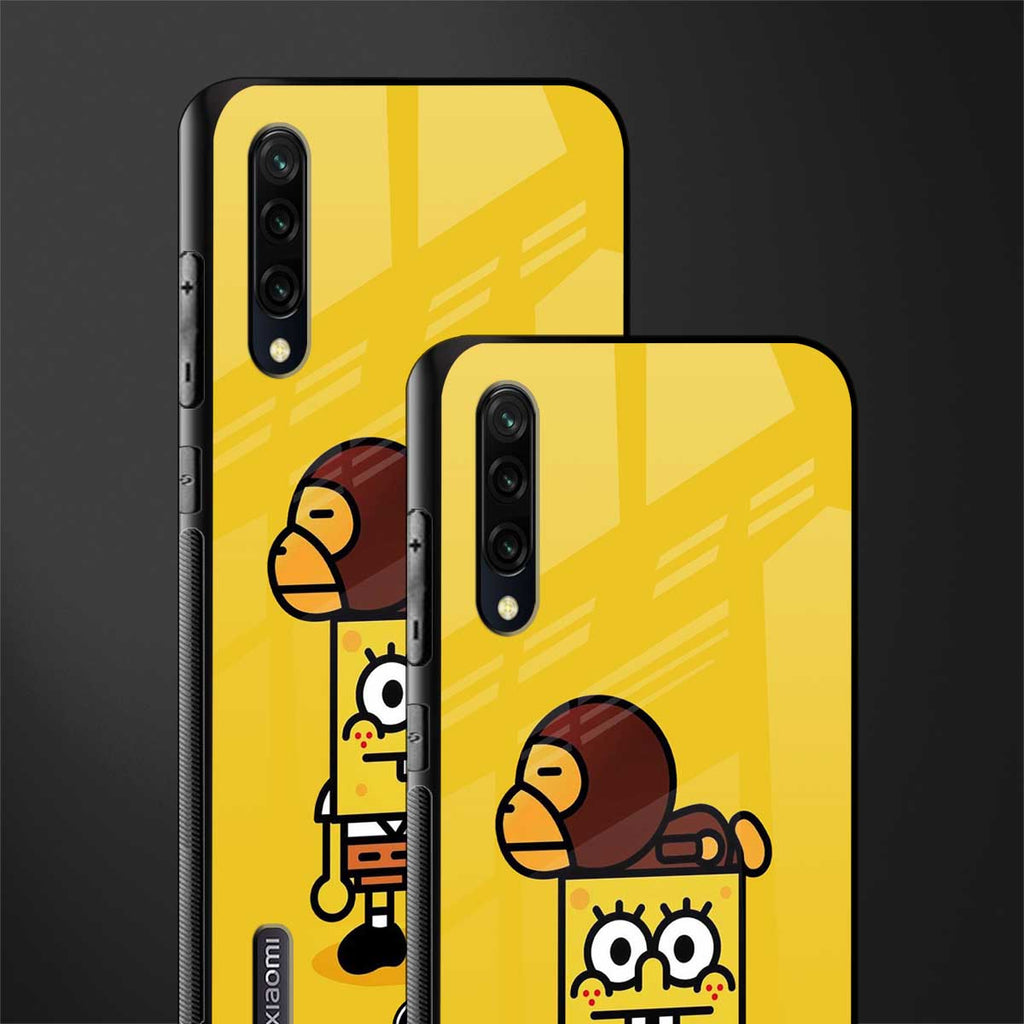 spongebob x bape glass case for mi a3 redmi a3 image-2