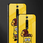 spongebob x bape glass case for redmi k20 pro image-2