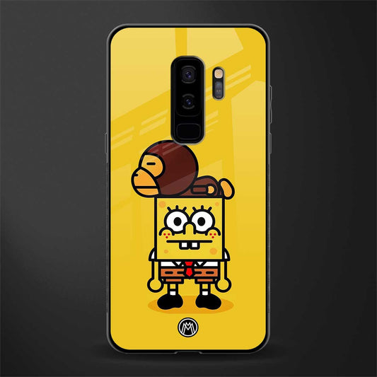 spongebob x bape glass case for samsung galaxy s9 plus image