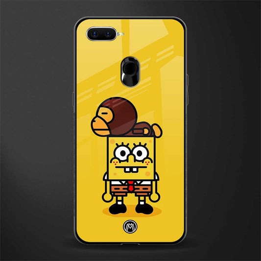 spongebob x bape glass case for oppo a7 image
