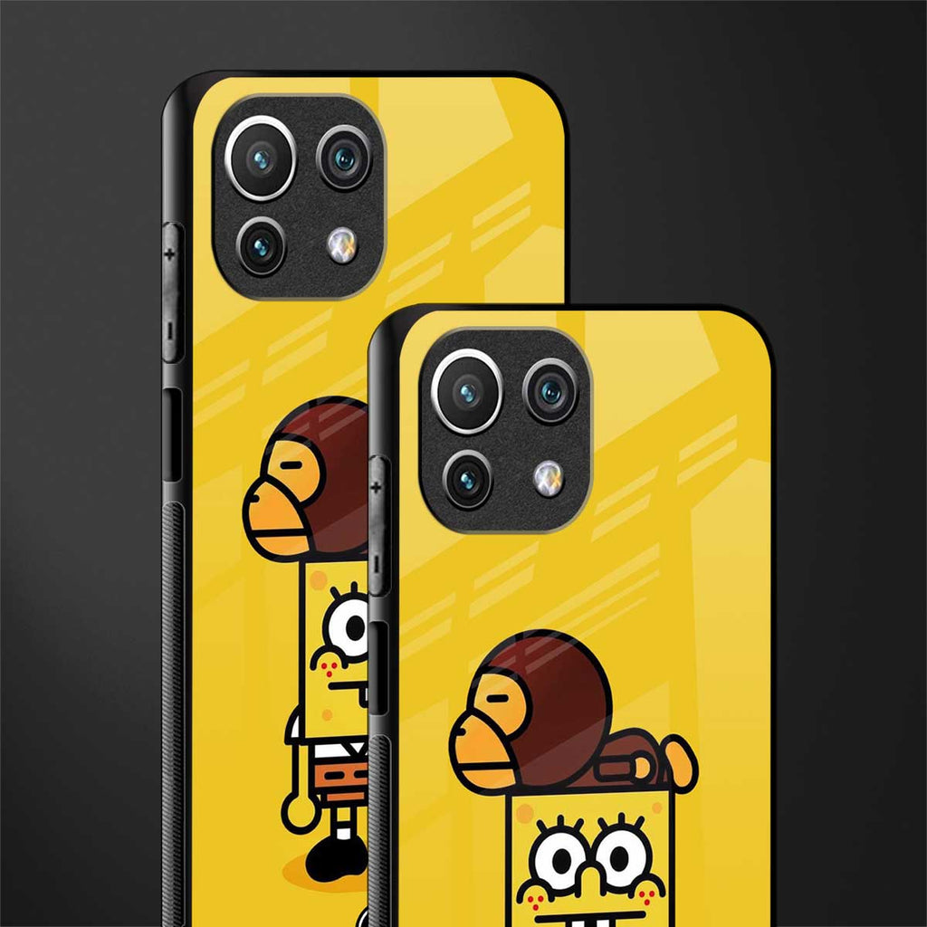 spongebob x bape glass case for mi 11 lite image-2