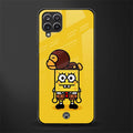 spongebob x bape back phone cover | glass case for samsung galaxy a22 4g