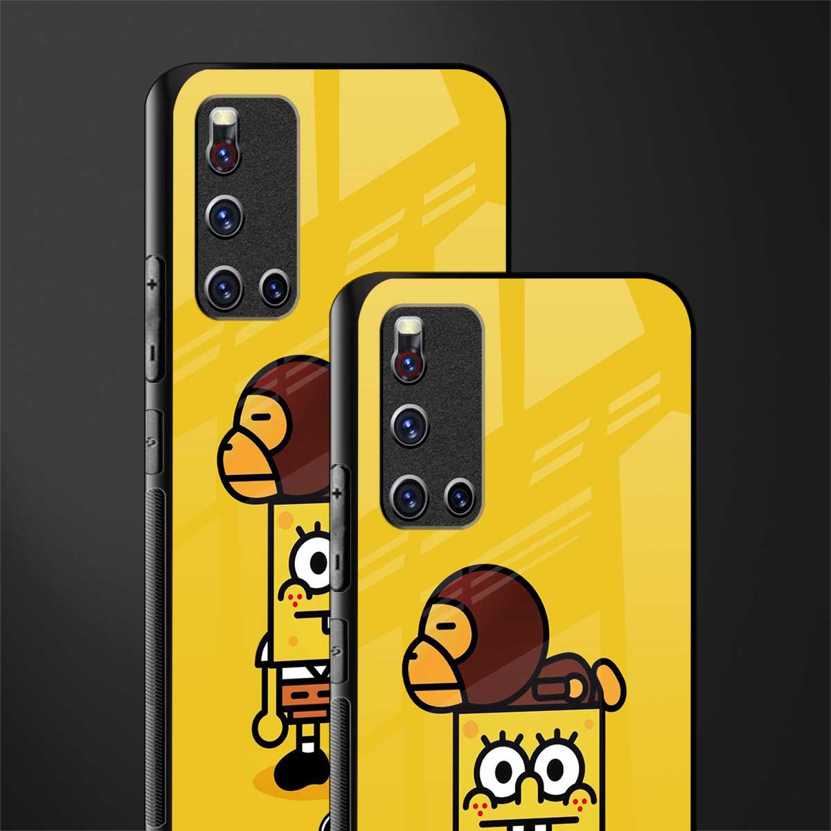 spongebob x bape glass case for vivo v19 image-2