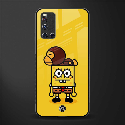 spongebob x bape glass case for vivo v19 image