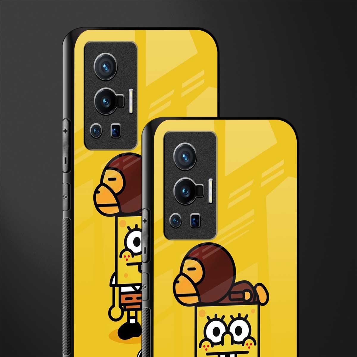 spongebob x bape glass case for vivo x70 pro image-2
