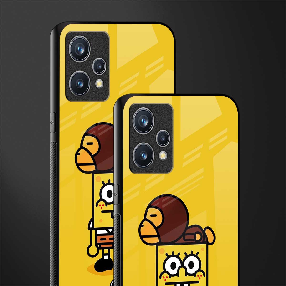 spongebob x bape glass case for realme 9 pro plus 5g image-2