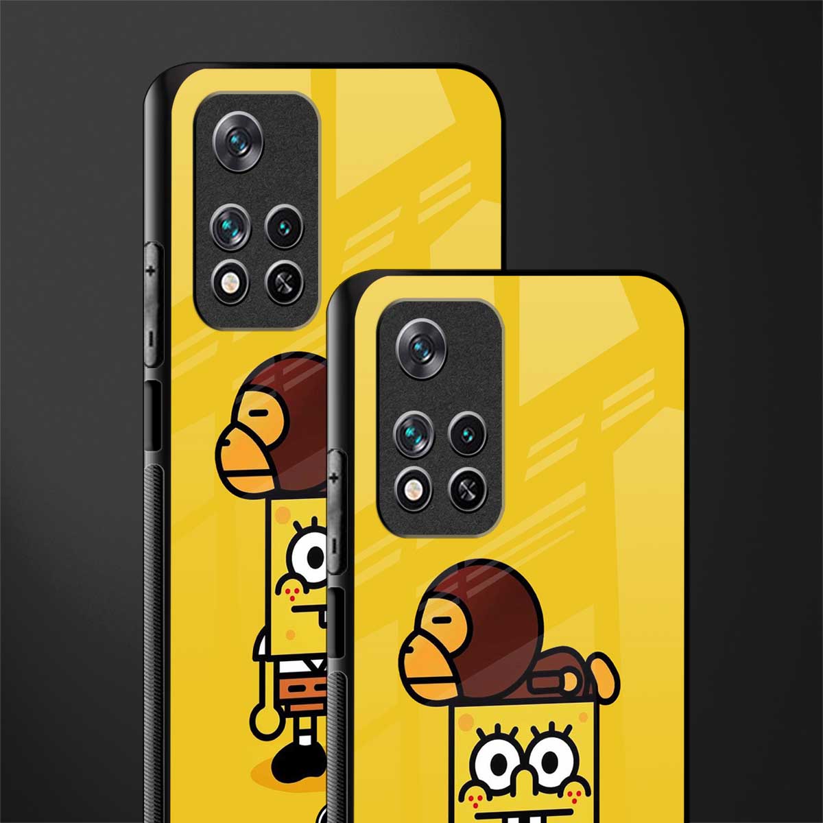 spongebob x bape glass case for poco m4 pro 5g image-2