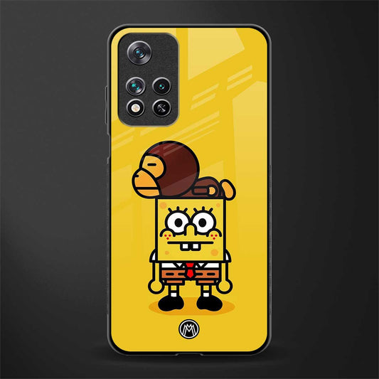 spongebob x bape glass case for poco m4 pro 5g image