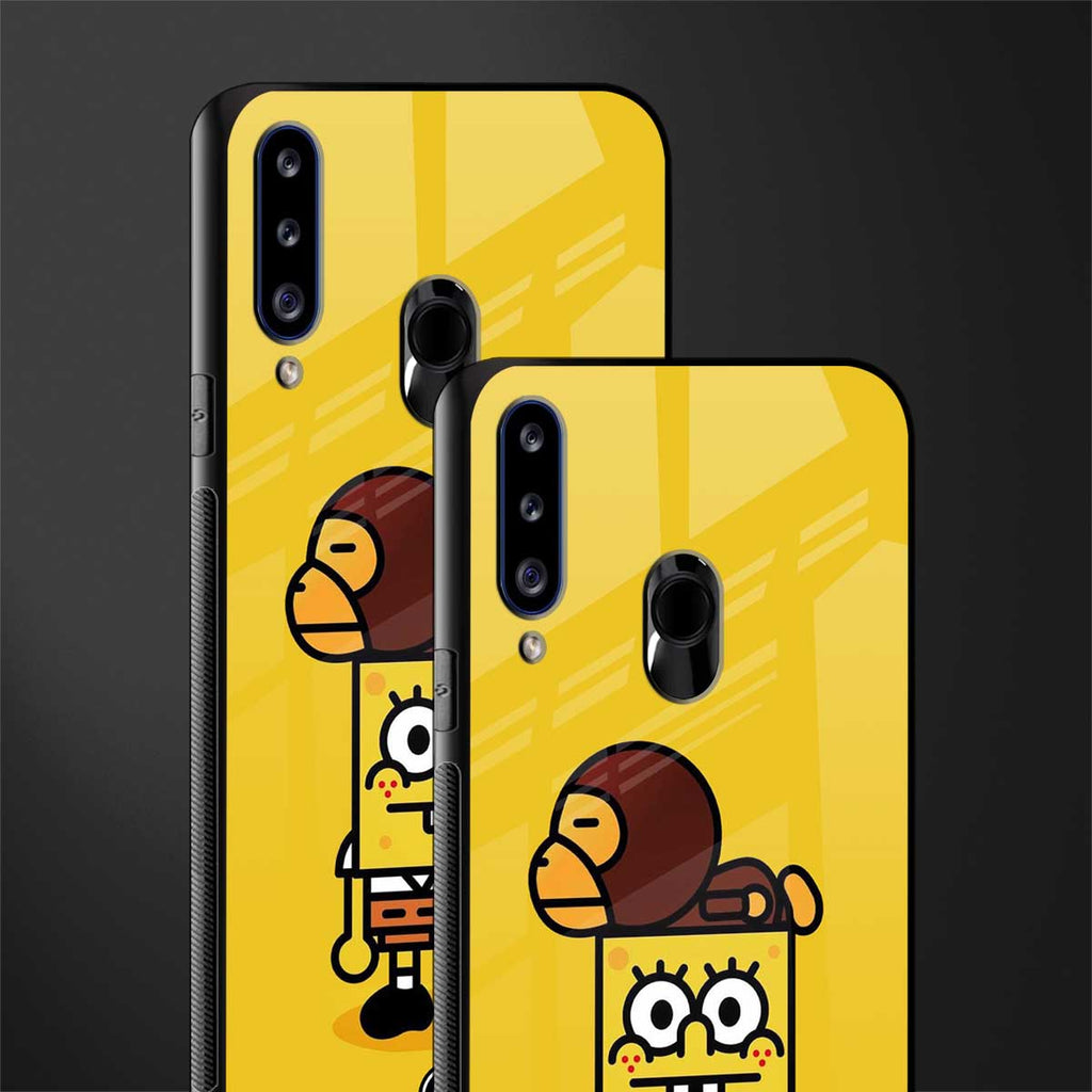spongebob x bape glass case for samsung galaxy a20s image-2