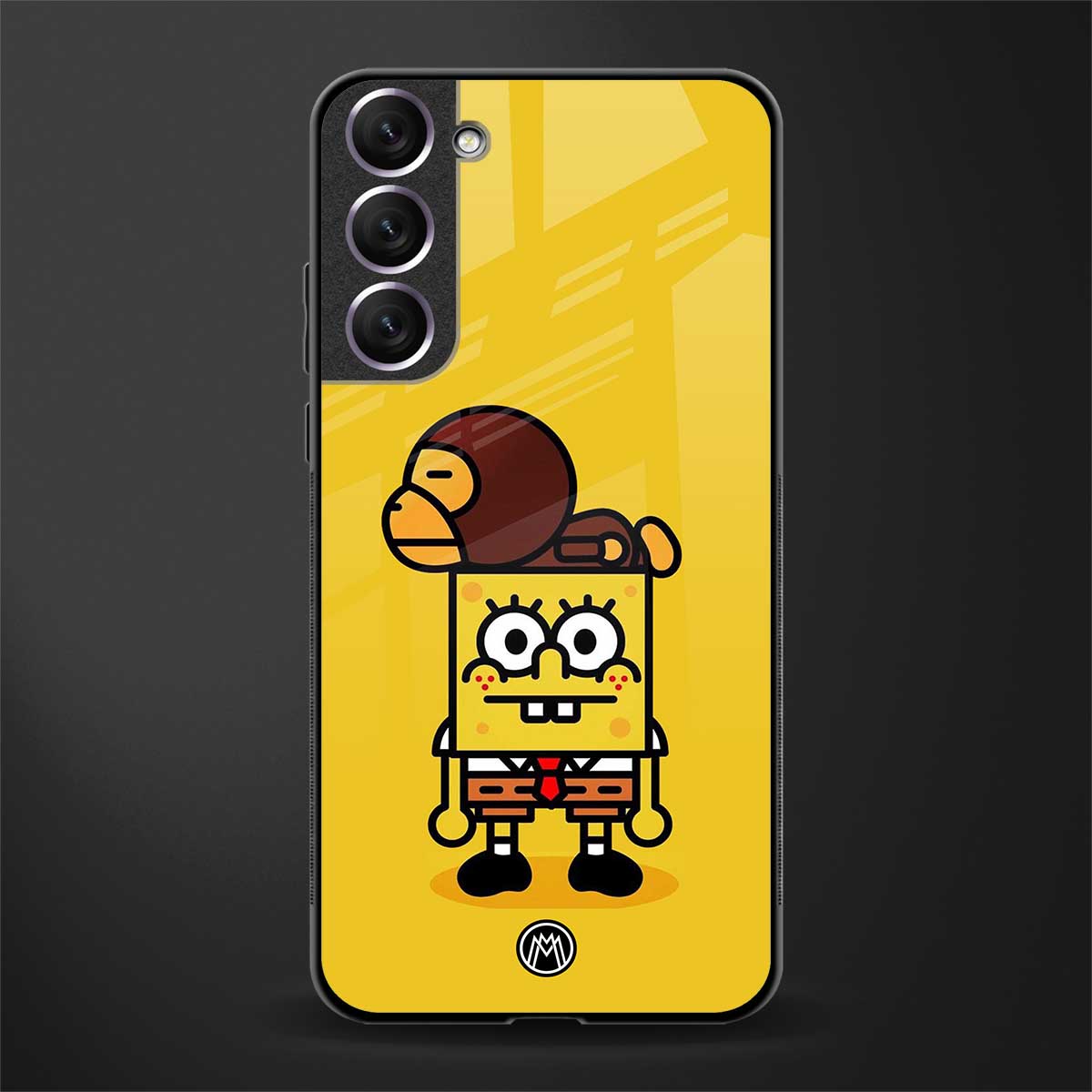 spongebob x bape glass case for samsung galaxy s21 plus image