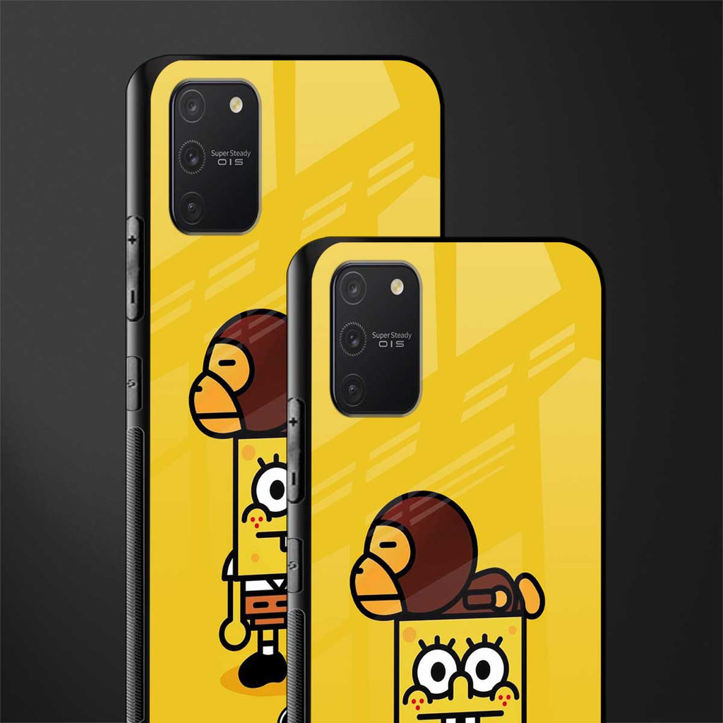 spongebob x bape glass case for samsung galaxy a91 image-2