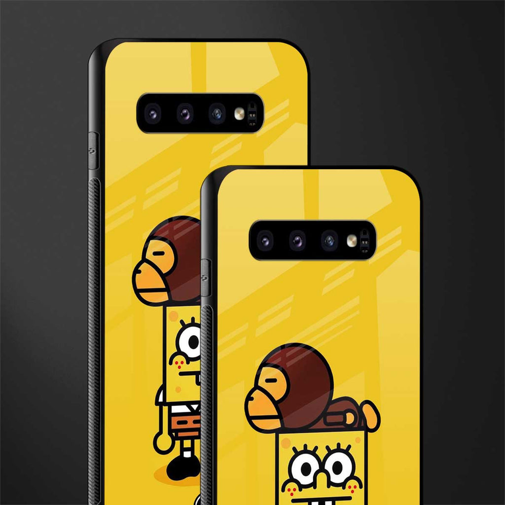 spongebob x bape glass case for samsung galaxy s10 image-2