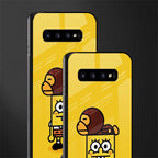 spongebob x bape glass case for samsung galaxy s10 image-2