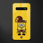 spongebob x bape glass case for samsung galaxy s10 plus image