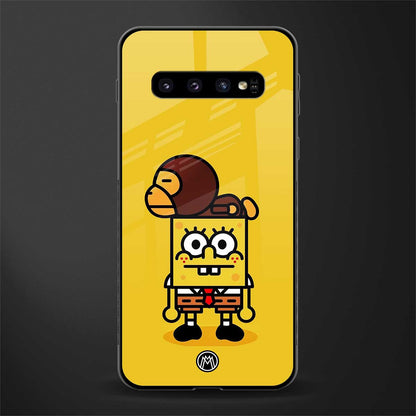 spongebob x bape glass case for samsung galaxy s10 plus image
