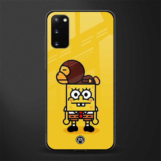 spongebob x bape glass case for samsung galaxy s20 image