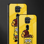 spongebob x bape glass case for redmi note 9 image-2