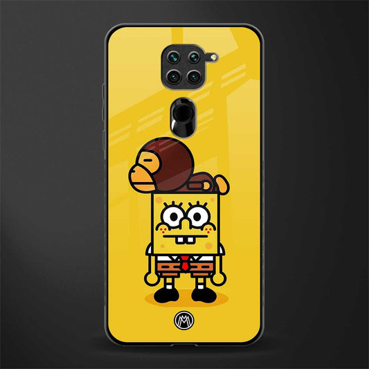 spongebob x bape glass case for redmi note 9 image