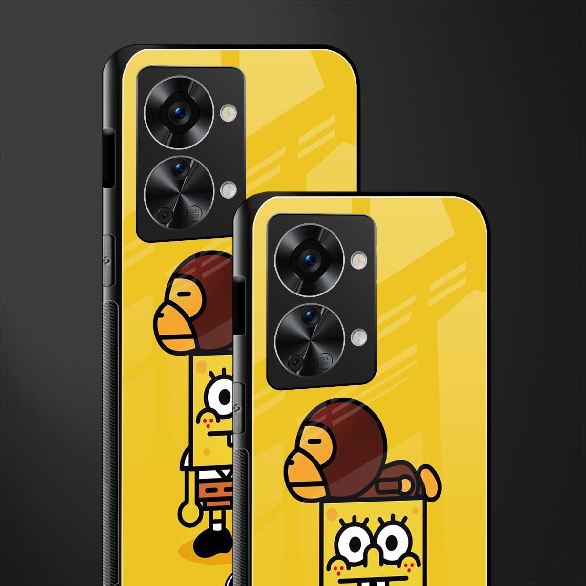 spongebob x bape glass case for phone case | glass case for oneplus nord 2t 5g