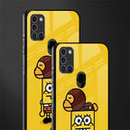 spongebob x bape glass case for samsung galaxy a21s image-2