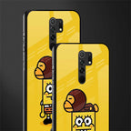 spongebob x bape glass case for redmi 9 prime image-2