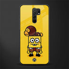 spongebob x bape glass case for redmi 9 prime image