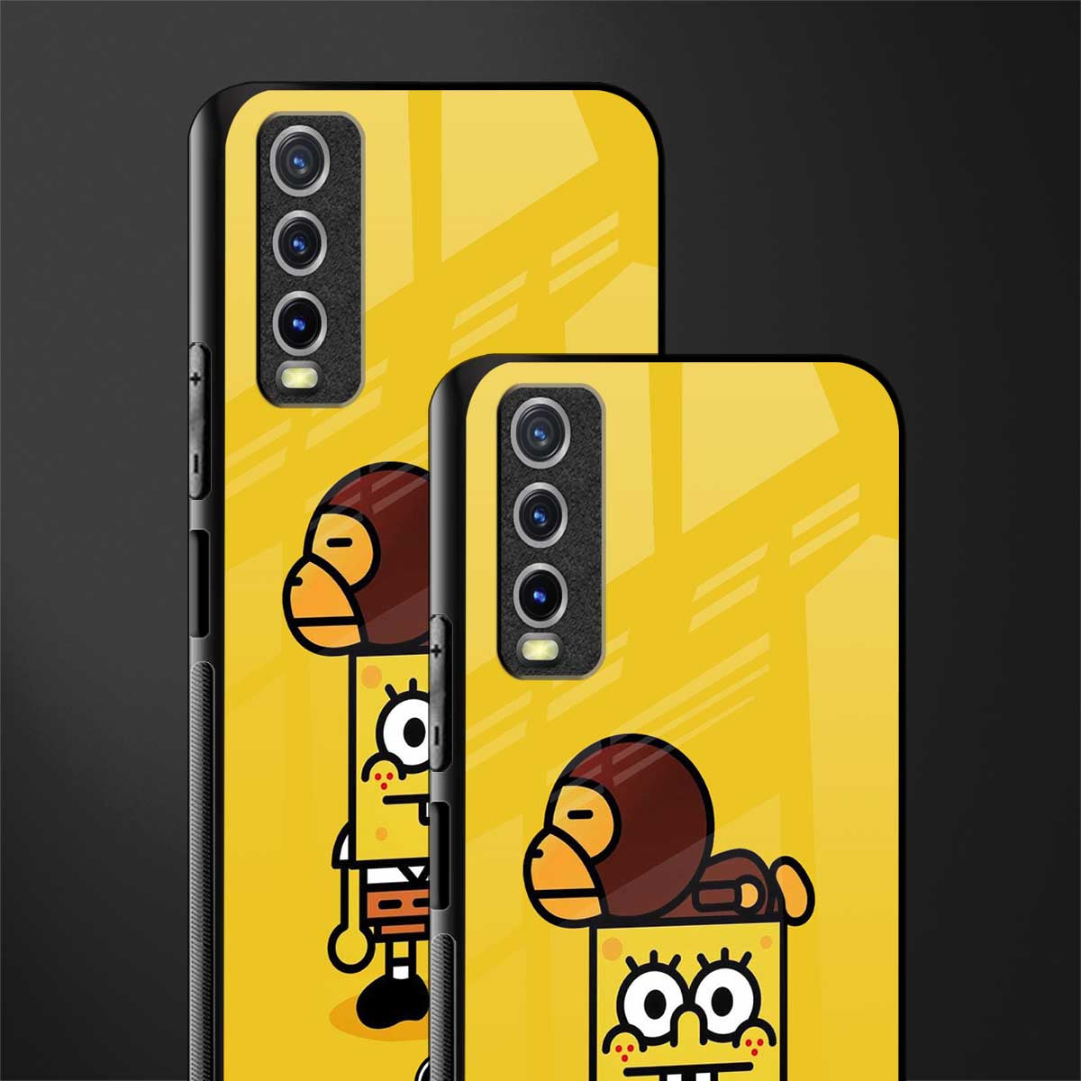 spongebob x bape glass case for vivo y12g image-2