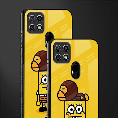spongebob x bape glass case for oppo a15s image-2