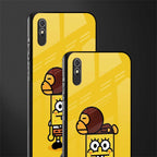 spongebob x bape glass case for redmi 9a image-2