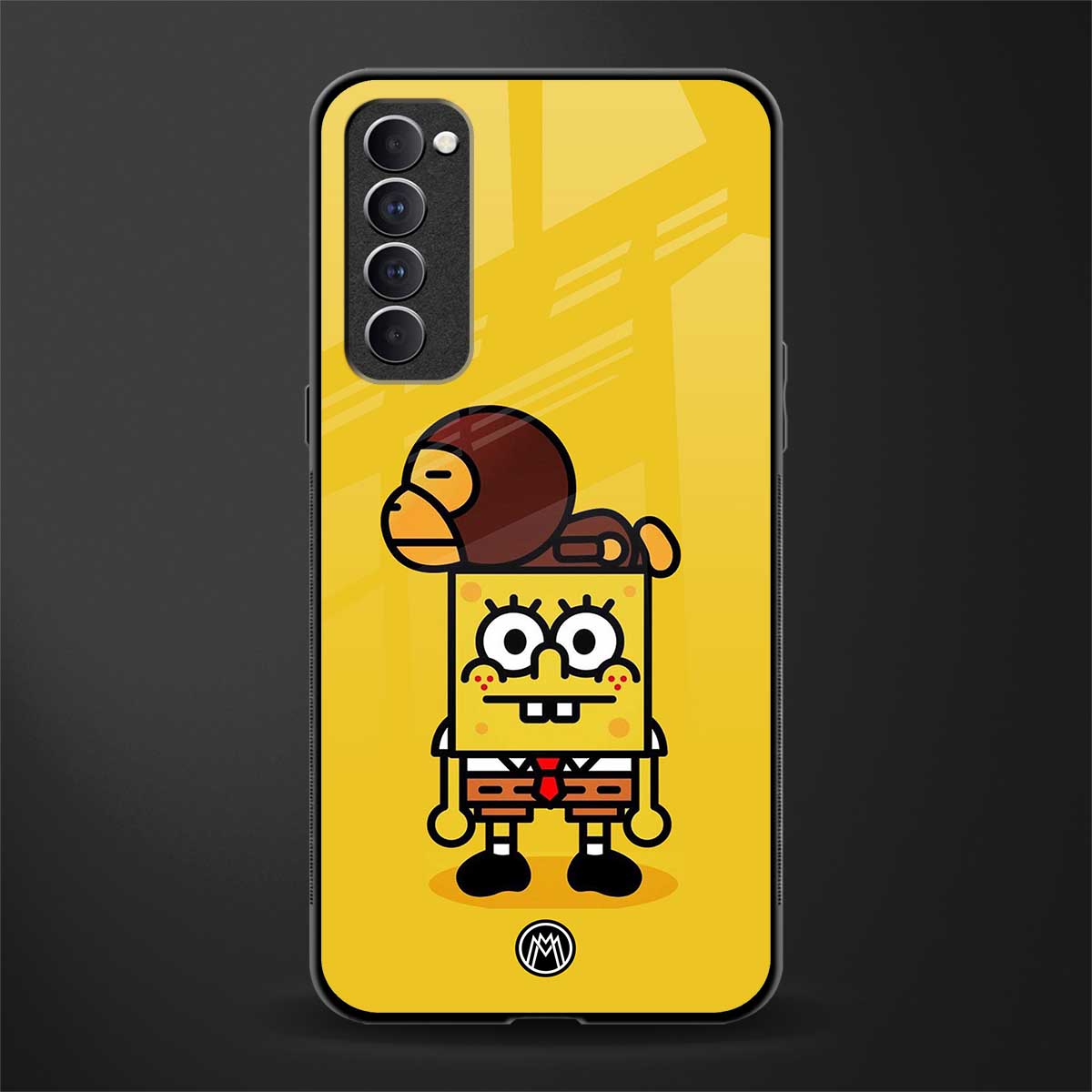 spongebob x bape glass case for oppo reno 4 pro image