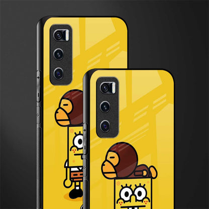 spongebob x bape glass case for vivo v20 se image-2