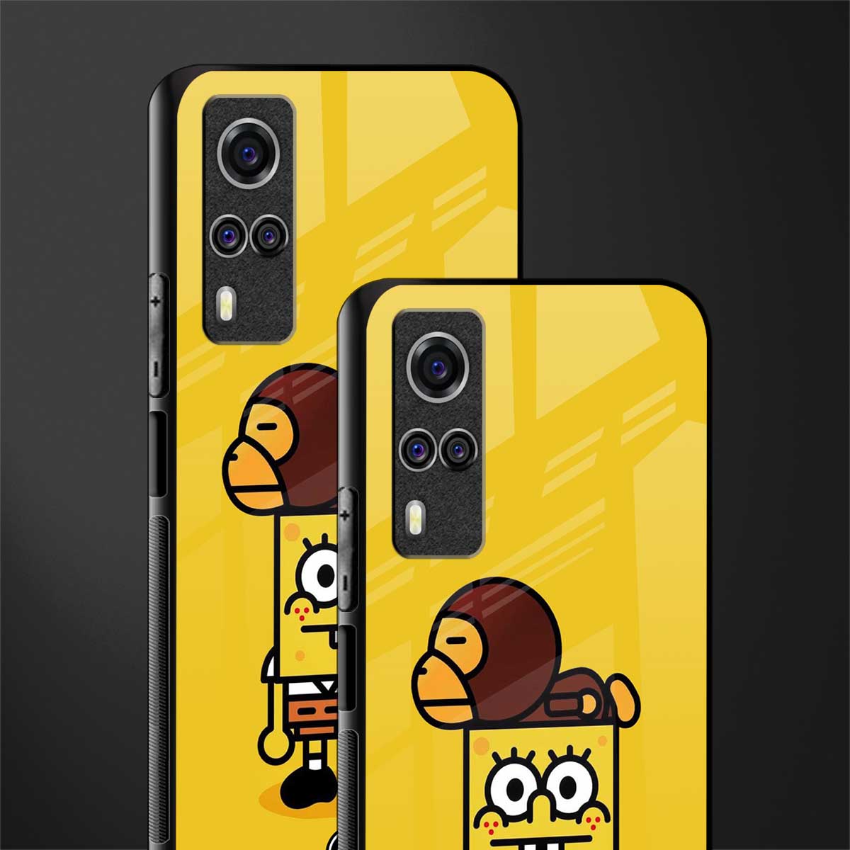 spongebob x bape glass case for vivo y51a image-2