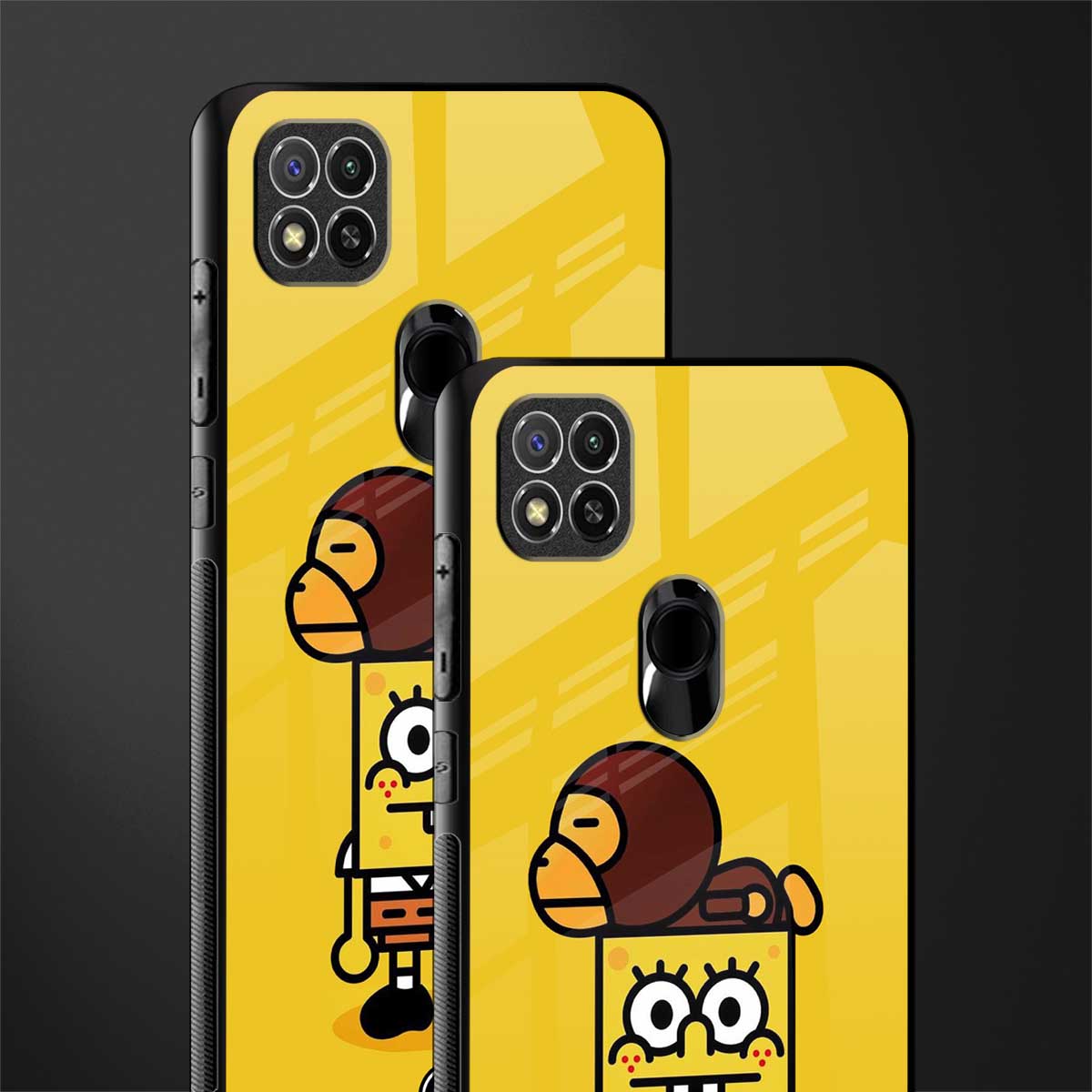 spongebob x bape glass case for redmi 9 image-2