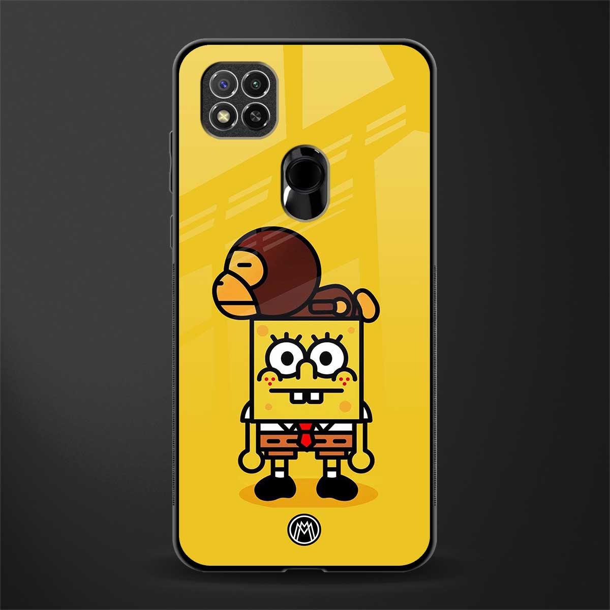 spongebob x bape glass case for redmi 9 image