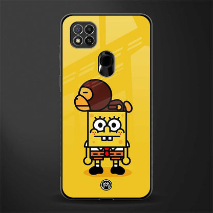 spongebob x bape glass case for redmi 9c image