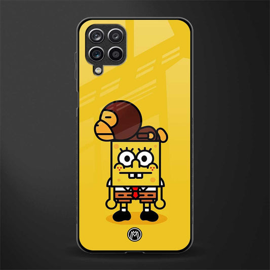 spongebob x bape glass case for samsung galaxy m12 image