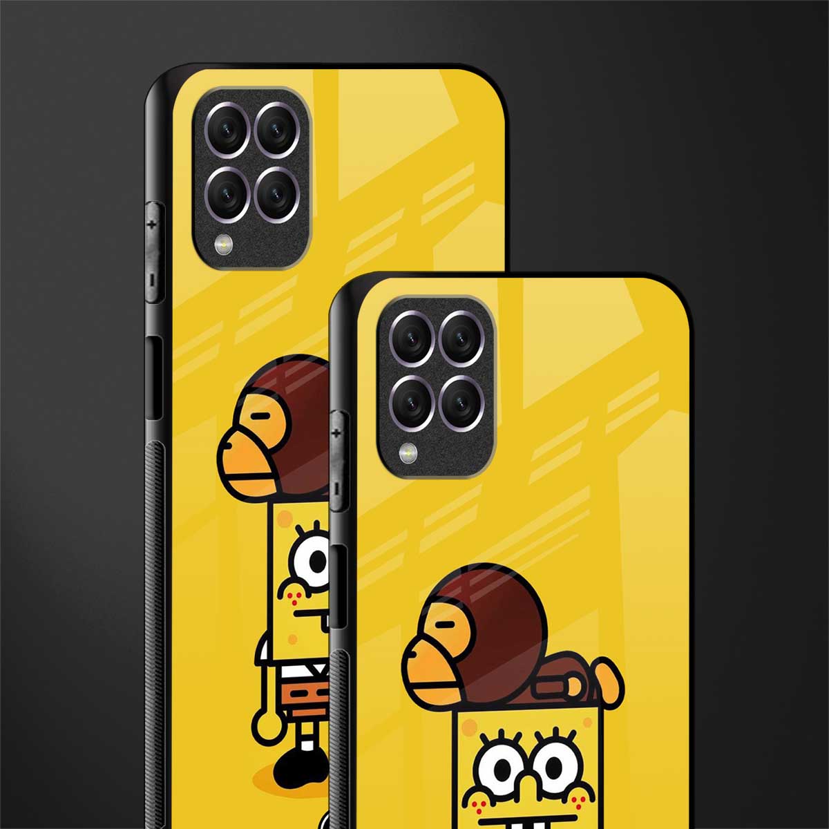 spongebob x bape glass case for samsung galaxy f62 image-2