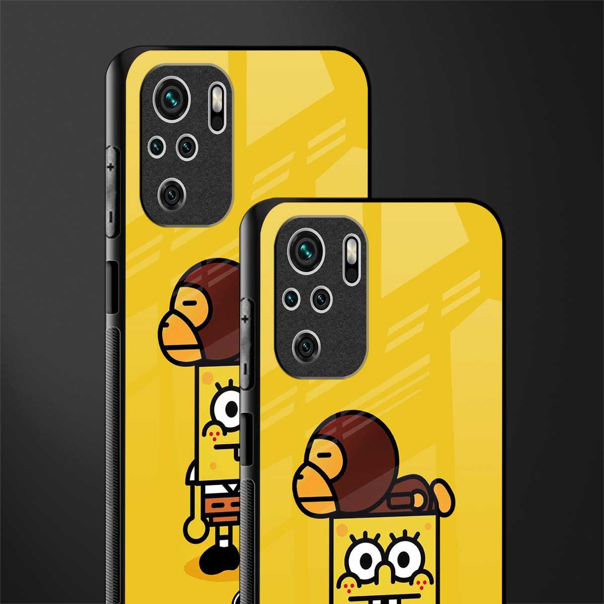 spongebob x bape glass case for redmi note 10s image-2