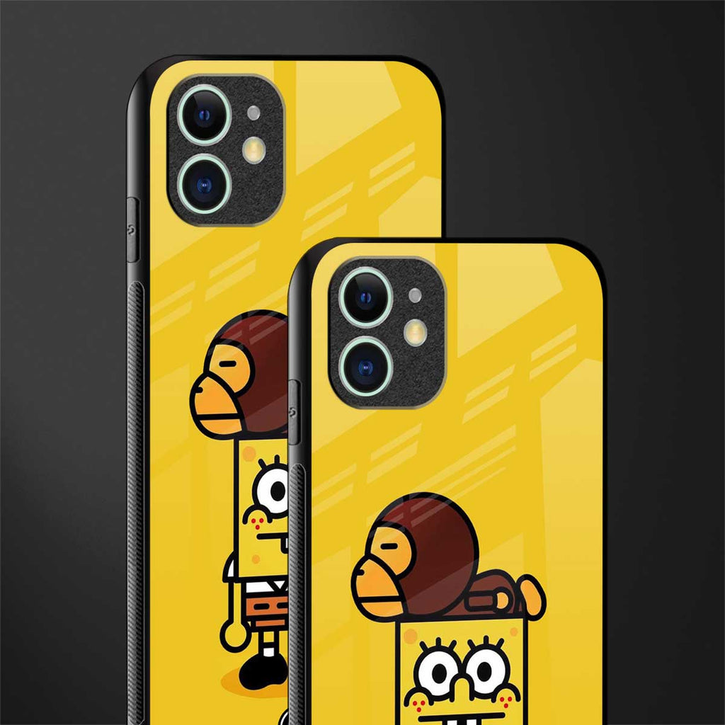 spongebob x bape glass case for iphone 12 mini image-2