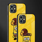 spongebob x bape glass case for iphone 12 mini image-2